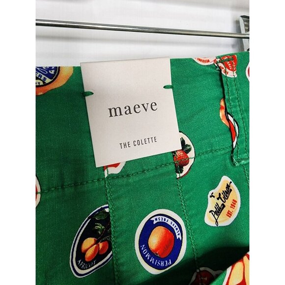 NWT Maeve The Colette Cropped Wide-Leg Pants Magic Fabric Size 27 Fruit Stickers - Picture 4 of 8